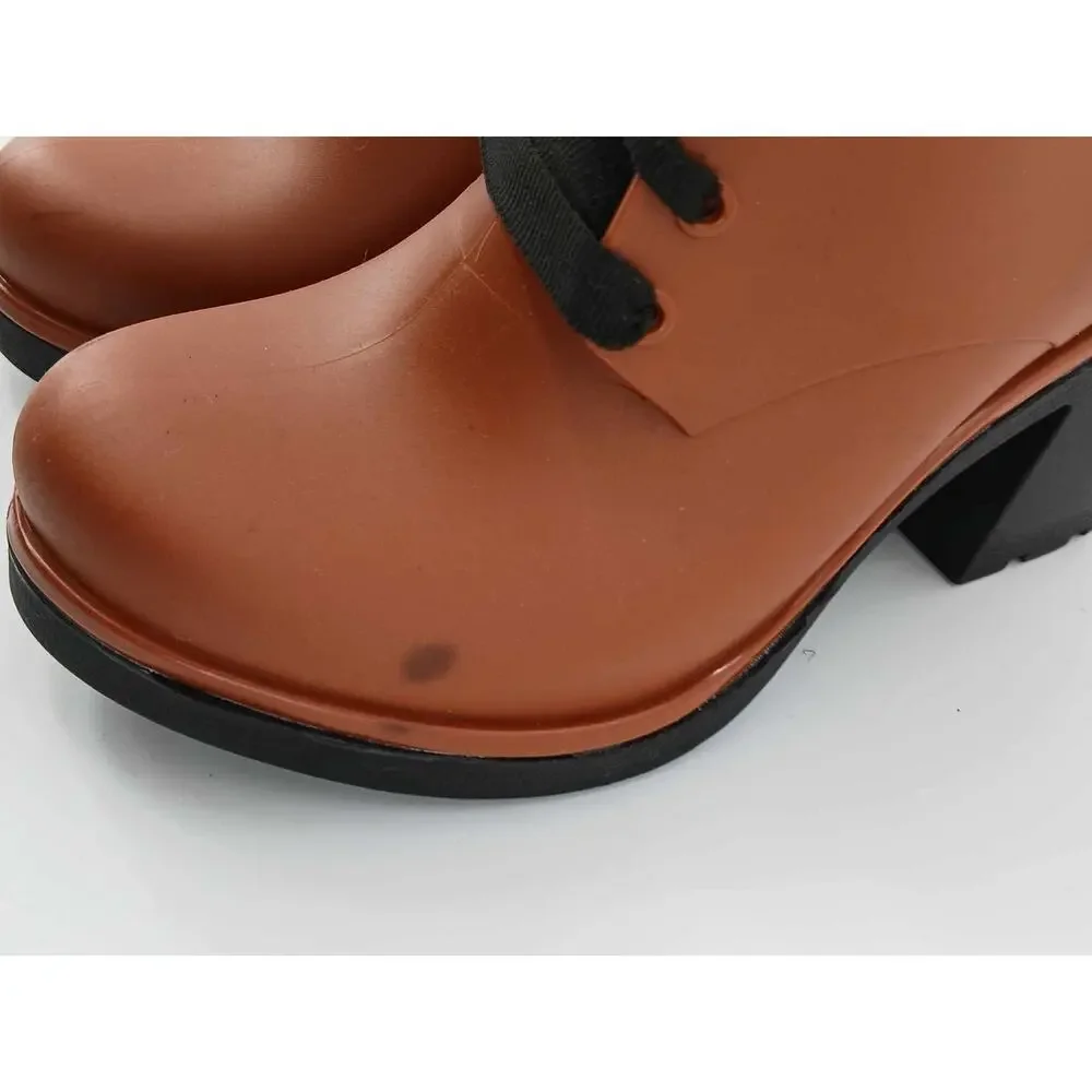 Rubber healed rain boots, Boaonda lace-up ankle boots